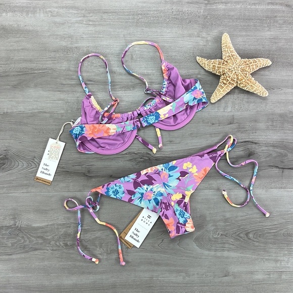 ☀️BILLABONG☀️ HALLEYS GARDEN TIE HALLEYS GARDEN STRIN BIKINI SET - Picture 12 of 13